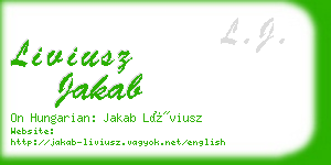 liviusz jakab business card